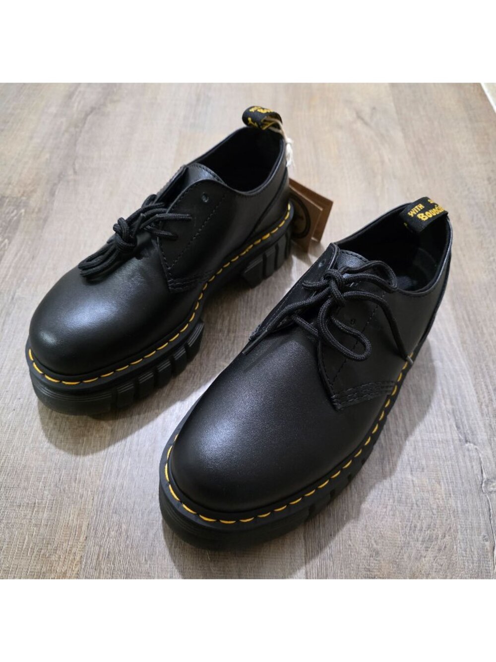 Dr. Martens Audrick 3-Eye Women's Size 9 Black Leather Platform Shoes New